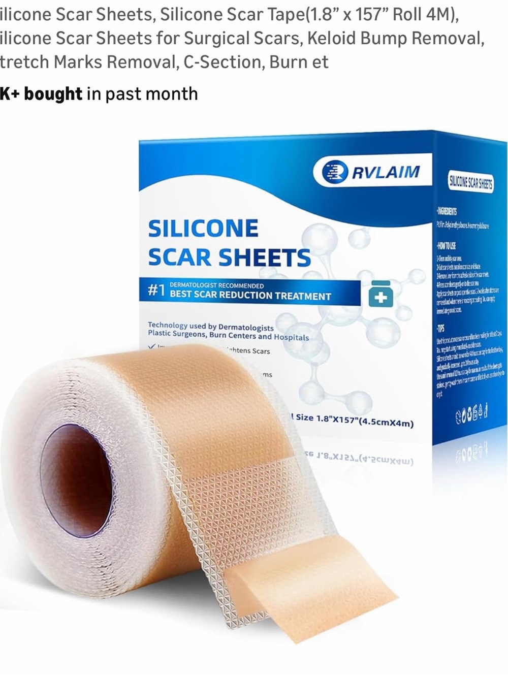 RVLAIM Silicone Scar Sheets Roll - Beige